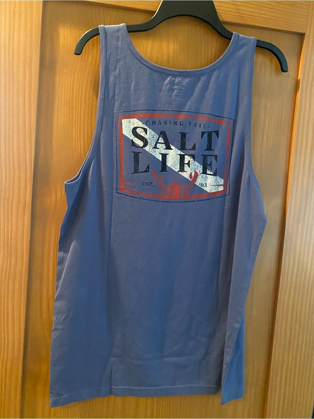 Salt Life Men’s Steel Blue Chasing Tail Design Tank Top NWT Size M